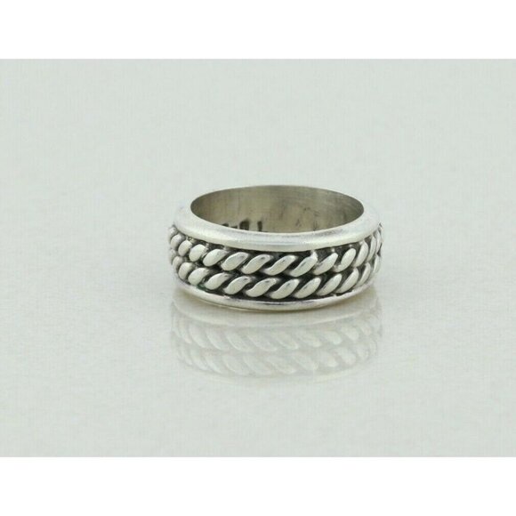 Sterling Silver Ring Rope Band Ring size 5 1/4 - Picture 1 of 6